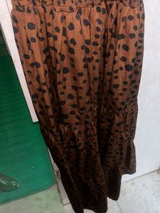 Brown Polka Dot Maxi Dress