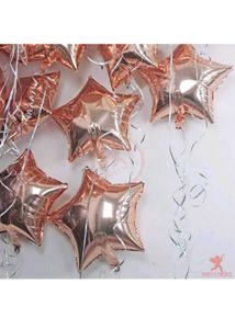 Party Propz 10Pcs Rose Gold Star Foil Balloons