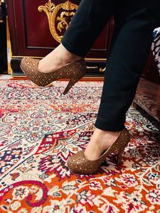 Crystal Golden Star Heels New With Box
