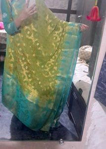 Elegant Green &amp; Blue Banarsi Style Dupatta 💙