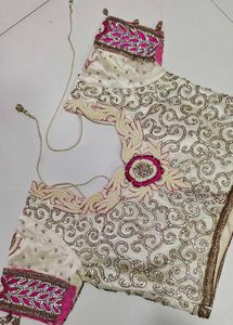 Elegant cream n pink Lehenga Choli