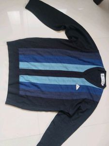 Striped V-Neck Pullover Sweater