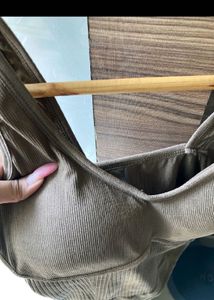 Brown Ribbed Tank Top