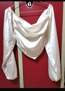 White Strechable Top For Women