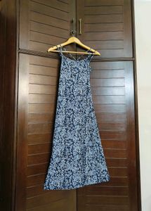 Ginger Women Blue Viscose Floral Printed Dress