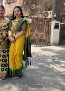 Elegant Yellow &amp; Green Saree