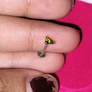 Peridot 925 Sterling Silver Flat Bottom Nosepin