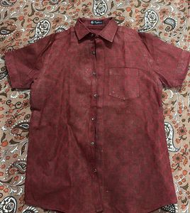 Vintage Maroon Button-Down Shirt