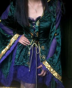 Cosplay Vintage Emerald & Purple Renaissance Dress