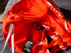 Shein's Women Red And Orange Corset Top