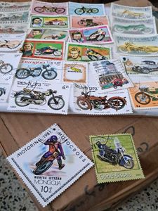 25 Motorcycle Bike Theme Stamps