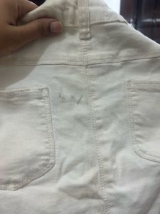 White Denim Mini Skirt