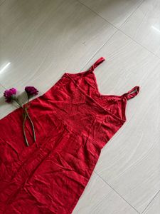 A Line Cotton Midi Dress