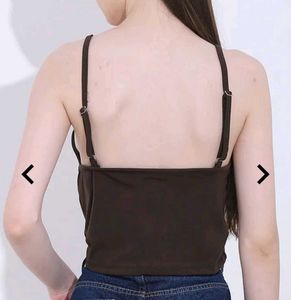 Brown Cutout Tank Top