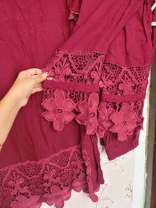Super Georgeous Suit With Laces &amp; Work At NECK..