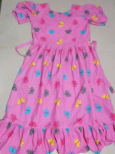 Butterfly Print Pink Dress