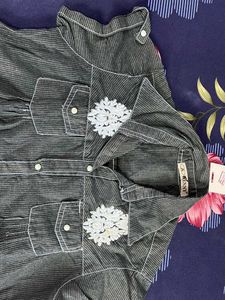 Kenny Gray Striped Blouse