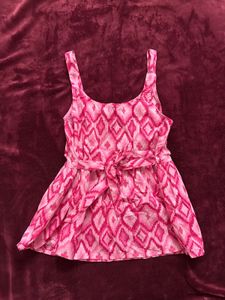 Pink Patterned Tank Top