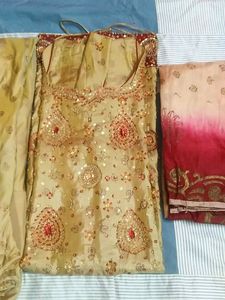 Golden and Mehroon Suit