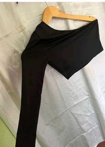 URBANIC Asymmetric Black Crop Top