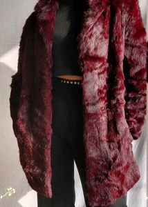 Burgundy Faux Fur Coat Premium Quality