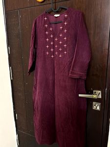 Velvet Embroidered Corduroy Kurta