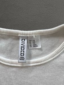 White Ribbed DIVIDED T-Shirt