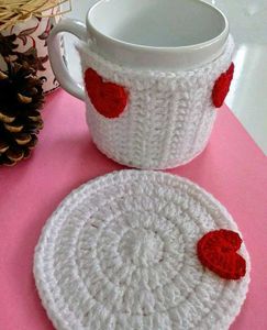 2 Heart Mug Cozy Set