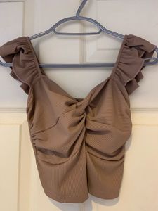 Mauve Ruffle Sleeve Top