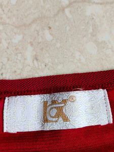 Red Lace Detail Top