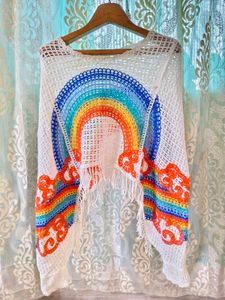 Rainbow Crochet Top Free Size