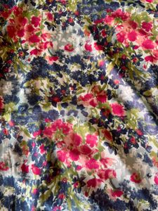 Long Slit Floral Skirt