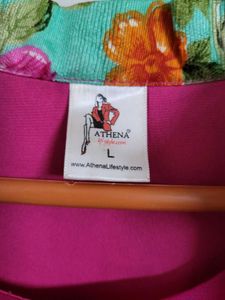 Hot Pink Dress With Attached Floral Jacket