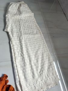 Chikankari Embroidered Off White FlaredPalazzo