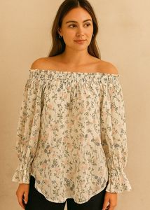 Floral Ruffle Off-Shoulder Blouse