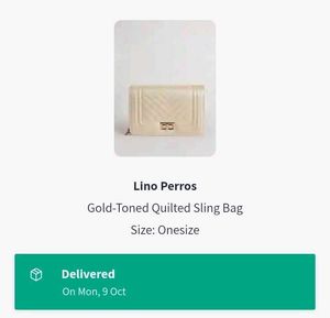 Lino perros gold toned quilted sling Bag