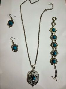 Turquoise Oxidised Jewellery Set
