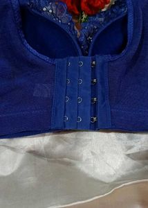 Blue Zebra Print Bra