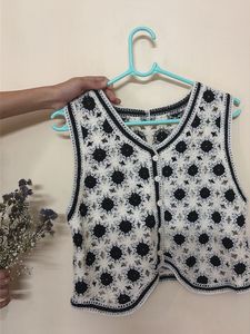 Crochet Flower Vest Top