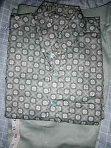 Green printed  formal pant and shirt