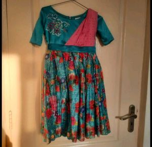 Tafetta Silk Daisy Couture Party Dress for Girls