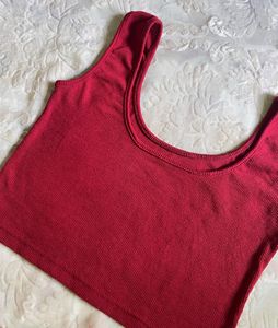 Red Cropped Tank Top