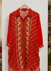 BIBA Red Floral Print Top/kurti