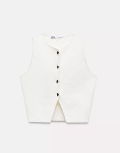 Zara White Knit Vest Top