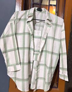 Green Plaid Oversized Shirt