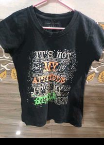 Set Of Black T-shirt &amp; Pink Skinny Fit Pant