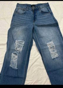 Ripped Wide Leg Jeans