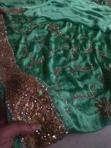 Emerald Green Embellished Saree
