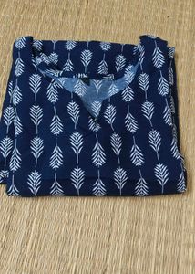 Printed Navy Blue Kurti
