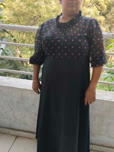 Polka Dot Sheer Sleeve Dress